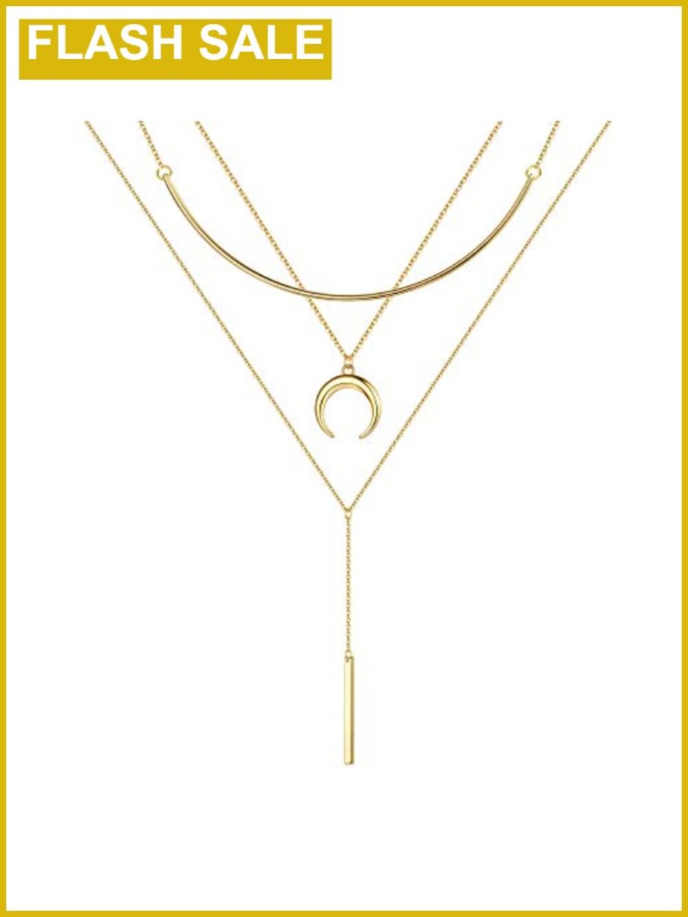 14K Gold Plated Layered 3 Piece Necklace Set Women Layering Jewelry